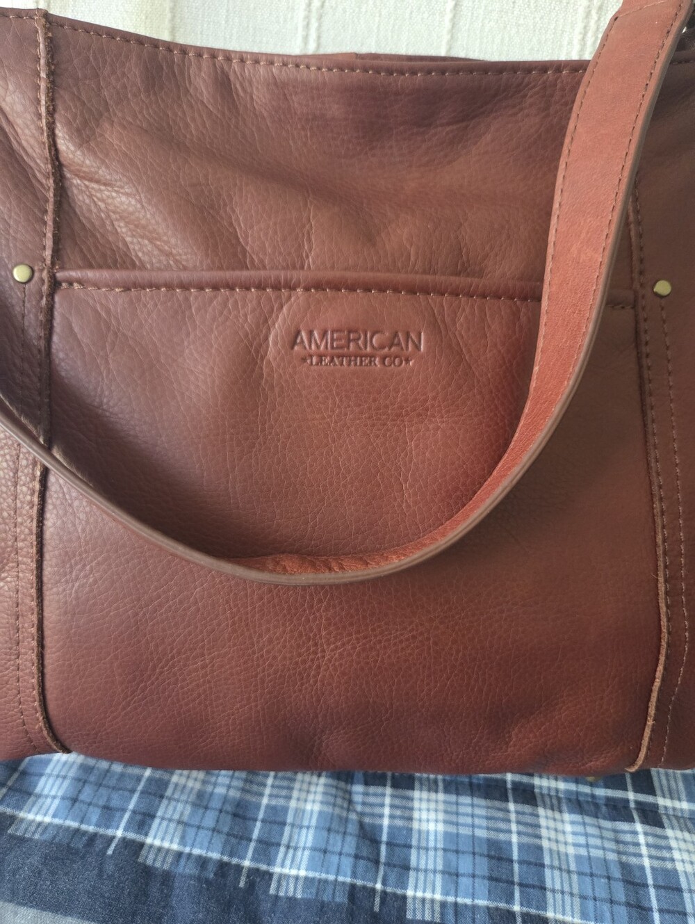 American Leather Shoulder Bag With Wallet